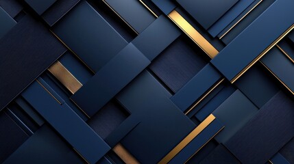 Poster - A blue and gold abstract design with a lot of detail