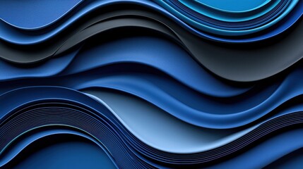 Poster - The image is a blue and black wave with a lot of texture