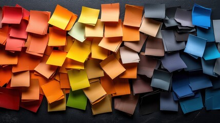 Poster - A colorful stack of paper with a rainbow of colors
