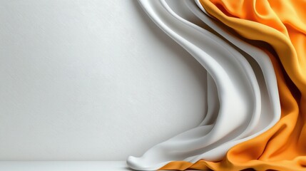 Aufkleber - A white and orange fabric with a white background