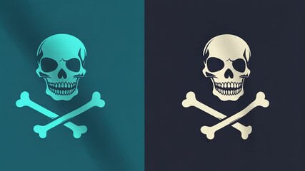 Poster - Skull and Crossbones Vector Icon for Apps and Gaming Design Generative AI