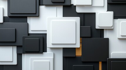 Poster - A black and white photo of squares