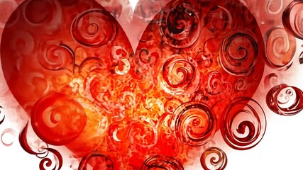 Poster - Colorful Red Heart Doodle Illustration Expressing Love and Affection Generative AI