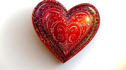 Poster - Doodle Red Heart Illustration Expressing Love and Affection Generative AI
