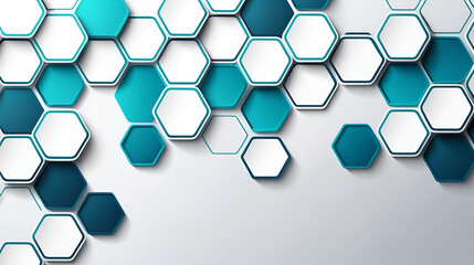 Aufkleber - Futuristic background. Hexagon pattern. Tech shape. Chemistry banner template. Organic formula style. Corporate presentation backdrop. Stock vector illustration
