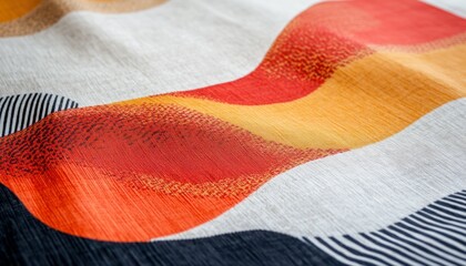 Poster - Textured waves with vibrant colors create an artistic composition