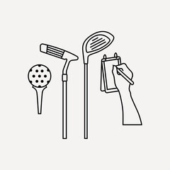 Poster - Golf game line art vector