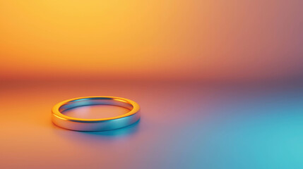Poster - Elegant metal band on a soft gradient background with vibrant colors and gentle lighting