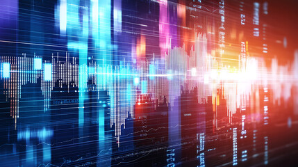 Fototapete - Visualizing data trends technology environment digital artwork abstract graphics dynamic viewpoint