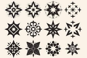 Poster - Celestial Emblems: A collection of intricately designed star and geometric patterns, offering a touch of elegance and mystical charm.  
