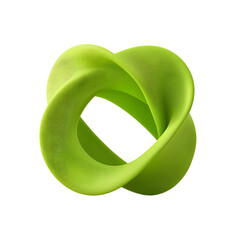 Aufkleber - Mesmerizing abstract 3D sculpture with flowing green waves and a sleek polished finish showcasing a modern and minimalist design aesthetic