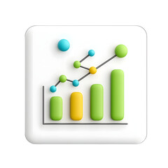 Aufkleber - Sleek and modern bar graph icon with soft colors and clean geometric shapes designed for use in web and mobile applications for data analysis reporting and business intelligence