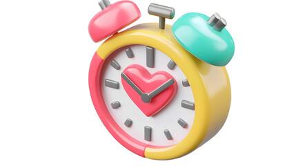 Leinwandbilder - A modern sleek clock icon featuring a heart shaped accent at the bottom designed with a minimalist and clean UI style