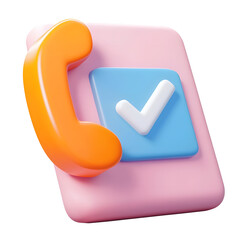 Aufkleber - Vibrant 3D rendering of a phone call notification icon featuring a shaking handset symbol ideal for digital interface and application design
