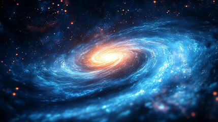 Wall Mural - A mesmerizing cosmic ocean swirl filled with shining stellar particles, symbolizing the vastness of the universe, mystery, and the interconnectedness of all things in the modern cosmos.

