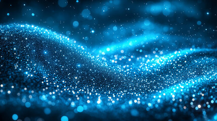 Wall Mural - A mesmerizing cosmic ocean swirl filled with shining stellar particles, symbolizing the vastness of the universe, mystery, and the interconnectedness of all things in the modern cosmos.

