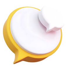 Fototapete - Sleek and modern 3D rendered messaging icon featuring a pair of refined contoured speech bubbles with a clean minimalist appearance for website and user interface design
