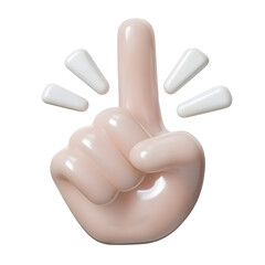 Fototapete - A 3D rendered minimalist and modern icon depicting a sleek hand gesture with a raised index finger and a radiating click effect suitable for digital user interface and application design