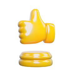Aufkleber - A digitally rendered sleek and balanced thumbs up icon with a minimalist floating star symbol representing a user interface concept for rating and approval
