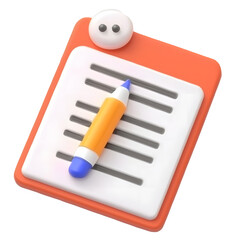 Leinwandbilder - a simple and modern icon representing paperwork document editing and writing with a diagonal pencil 