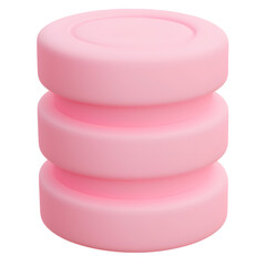 Poster - A modern and clean database icon featuring a structured stack of smooth evenly spaced cylindrical segments in a soft pink gradient color palette on a transparent background