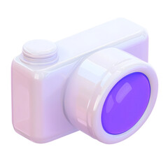 Aufkleber - Detailed 3D rendering of a sleek minimalist photography icon showcasing a modern symmetrical with a bold circular and subtle design elements against a clean transparent background