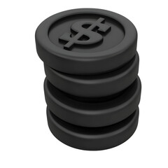 Poster - A modern UI friendly icon design featuring a clean polished of neatly stacked coins with a prominent dollar symbol at the center conveying concepts of finance wealth and digital payments