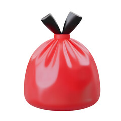 Fototapete - 3D rendered red plastic bag icon with a minimalist modern design for web and user interface applications