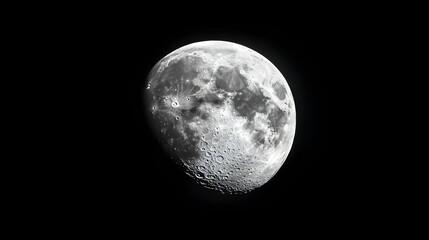 Wall Mural - Pixelated Gray And White Moon Against Black Background