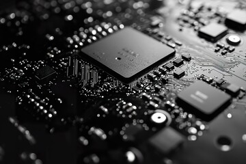 Poster - A close up of a printed circuit board technology