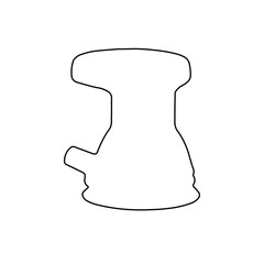 Poster - A large black outline sanding machine symbol on the center. Illustration on transparent background