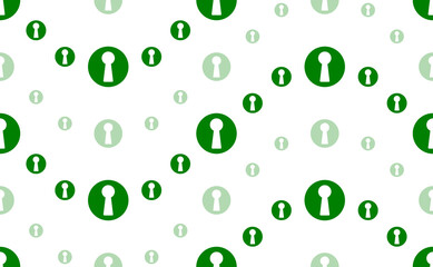 Poster - Seamless pattern of large and small green keyhole symbols. The elements are arranged in a wavy. Illustration on light green background