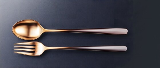 Poster - Beautifully crafted continuous line drawing of a spoon and fork designed with precise and elegant strokes  The artwork is sleek simple and visually striking