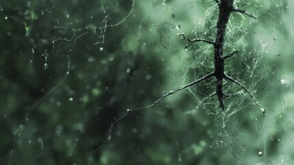 Abstract Green Nature Macro  Intricate Spiderweb  Closeup  Bokeh  High Res