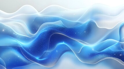 Fototapete - Soothing and airy visual of cool blue wind currents softly twisting and flowing in a harmonious abstract pattern  The smooth transparency and gradient effects add depth and motion