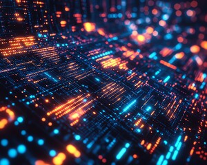 Poster - A hightech digital backdrop showcasing artificial intelligence