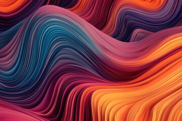 Wall Mural - abstract colorful wave patterns in vibrant tones and curves