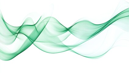 Aufkleber - Abstract flowing green waves (1)