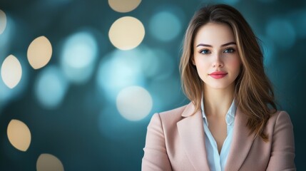 Poster - diversity businesswoman leading a multicultural meeting in a professional setting.