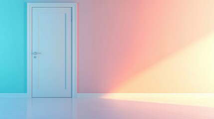 Poster - opportunity open office door with bright light shining through, representing new business opportunit