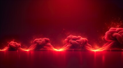 Wall Mural - explosion of bright red smoke ink