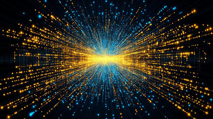Poster - Dynamic energy burst digital realm abstract art futuristic wide angle motion concepts