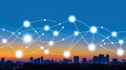 Poster - Connecting technology to urban landscapes a digital network visualization at dusk