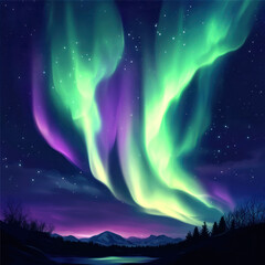Wall Mural - northern lights aurora borealis