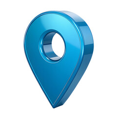 Poster - blue 3d location pin icon with a hole in the center isolated on white background png