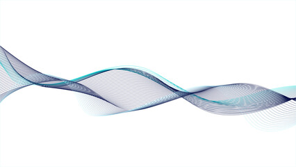 Canvas Print - abstract blue lines create a wave design. flowing blue waves with a soft cyan glow.