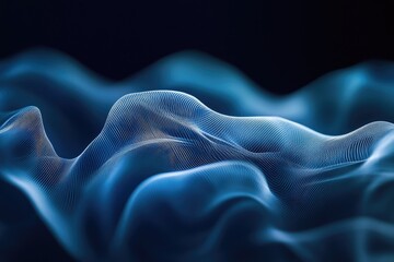 Aufkleber - Abstract digital waves, flowing data visualization