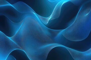 Aufkleber - Abstract flowing lines of blue light against a dark background.  Dynamic, ethereal, and futuristic design