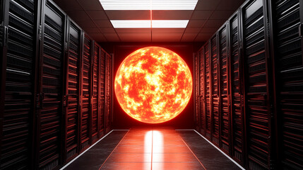 Poster - Dynamic energy visualization in data center futuristic technology science fiction environment