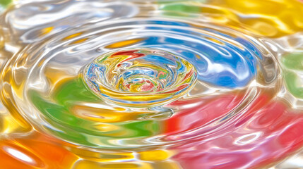 Poster - Rippling water reflections tranquil setting abstract photography colorful environment close-up viewpoint